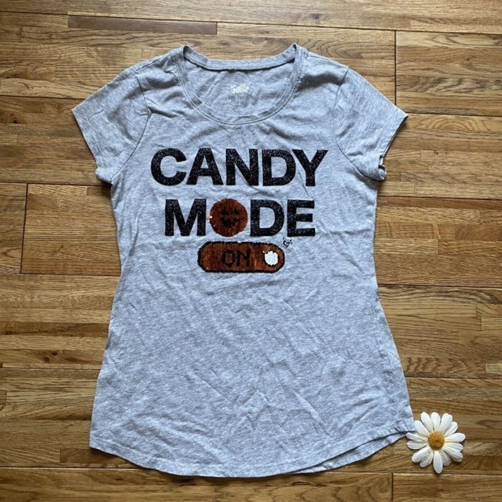 Justice flip sequin candy mode Halloween T-shirt size 12